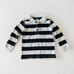 Tea Collection Toddler Boy's Size 3 Rugby Striped Long Sleeve Polo Collar Shirt